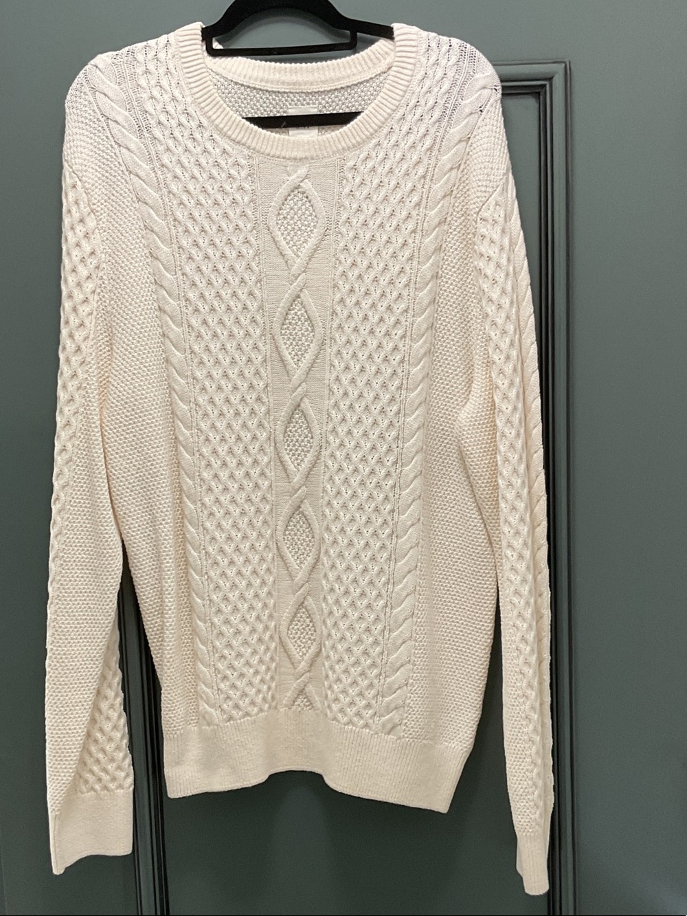 NWT GAP Women's Cream Textured Cable Crewneck Sweater